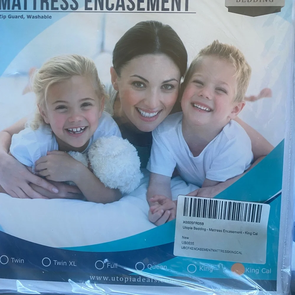 Zippered Mattress Encasement Waterproof Mattress Protector Utopia Bedding. White